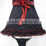 Black lover japanese mature women sexy nude babydoll lingerie / sleepwear