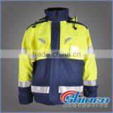 Xinxiang EN11612 Navy Blue 100% Cotton Anti-fire &anti-oil Reflective Work Jacket for Mining thumbnail-1