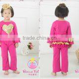 Hearts Printed Top & Pant Set Baby Clothing Set Red Valentine's Outfits Girl Valentine's Day