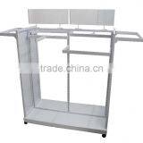 Double Hangrail Merchandiser With White Shelves Garment Display thumbnail-1