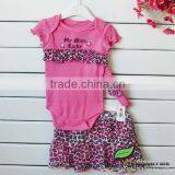 Infant Hot Pink Rompers+leopard Tutu Skirts+hairband 3pcs Clothing Sets Baby Suits Kids Outfits thumbnail-1