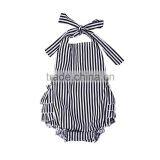 Baby Soft Bubble Bodysuit Clothing Ruffle Sleeve Design Toddler Girls Polka Dot Romper Wholesale thumbnail-3