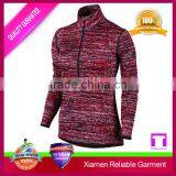 Custom Dry Wick Running Shirts With Zipper Long Sleeve, Ladies Gym Tops thumbnail-1