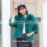 Short Natural Genuine Fox Fur Overcoat Winter Warm Real Coat For Women Real Fur Jacket Striped Style Plus Size Whole Fur Skin thumbnail-1