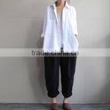 Z&M Linen Fabric Blouse Women Plus Size t Shirt Custom t Shirt for Women thumbnail-5