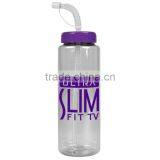 USA Made 32 oz Transparent Sports Bottle With Straw Lid - BPA/BPS-free, FDA Compliant and Comes With Your Logo thumbnail-1