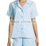 2017 Top Design Stripes Solid Wholesale Cotton Pajamas for Summer thumbnail-3