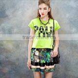 Wholesale 2015 High Quality Print Cotton Spandex Ladies Apparel Crop Top / New Fashion Women Apparel thumbnail-4