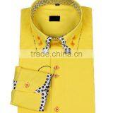 New 100% Cotton Men's Contrast Collar Double Collar Contrast Cuffs Long Sleeve Dress Shirt thumbnail-3