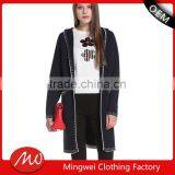 2017 Women's Open Front Heavy Hooded Mongolian Cashmere Coat With Pockets thumbnail-1