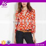 2016 High Quality Printed Cotton Fashionable Summer Long Sleeve Butterfly Blouse thumbnail-1
