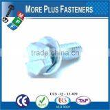 SEMS DIN 6901 SCREW WITH FLAT WASHER ASSBMBLIES SLOT INDENT HEX HEAD SHARP POINT TAPPING SCREW thumbnail-1