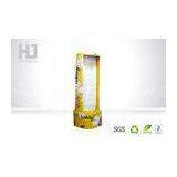 Yellow Floor Standing Custom Cardboard Display With Plastic Round Hooks In 10 Rows