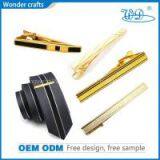 Europe Luxury Tie Pin Gold Plating Engraved Brushed Tie Bar Wedding Tie Clip for Engagement