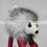 Popular New Keyring Accessory Genuine Fox Fur Custom Hedgehog Fur Keychain thumbnail-3