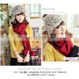 100% Acrylic Women Scarf Plaid Big Long Shawl Pure Color Dark Red thumbnail-1