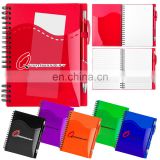 stitch spiral notebook set with pen and wraparound front pockets