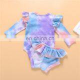 Newborn Baby Boys Girls Tie-Dye Casual Suits O-Neck Long-Sleeves Unisex Romper Tops+ Elastic Shorts 0-24M Baby Ribbed Clothing thumbnail-4