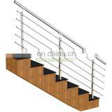 Custom Design Indoor Outdoor Terrace 304 Pipe Balustrade Stainless Steel Balcony Tube Railing thumbnail-3