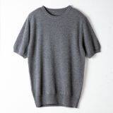 Autumn Warm Soft Solid Color Fashion Short-Sleeve Pure Cashmere Sweater