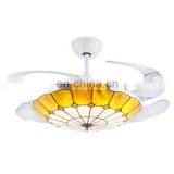 Factory Direct LED Stealth Ceiling Fan Light Fan Lights Tiffany Restaurant Stealth Children Fan Light Bedroom Decoration thumbnail-1