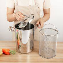Soup Pot Asparagus Pot Capsuled Aluminum Induction Bottom With Glass Cover and Basket 16*24CM 4L ；20*24CM 7.5L thumbnail-2