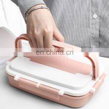 Luxury Reusable Double Wall Eco Friendly 3 Compartment Stainless Steel Bento Black Lunch Box thumbnail-5