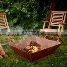 Customized Size Outdoor Wood Burning Garden Fire Pit Square Large Steel Fire Bowl thumbnail-4