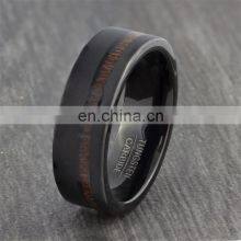 Black Wood GrainStainless Steel Ring Men's Fashion Ring Accessories thumbnail-2
