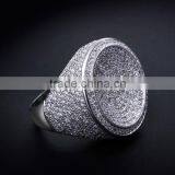 Round Shape CZ Micro Pave Setting Wedding for Bride Very Big Deluxe Statement Ring thumbnail-4