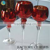 Online Hot Selling Red Goblet Long Sticked Wedding Candle Holders