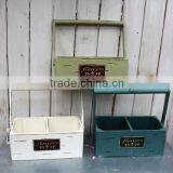 American country style wooden planter box succulent plants pots with handle