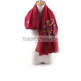 Retro Vintage Long Style Paisley Embroidery Cotton Hijab Ladies' Scarf thumbnail-3