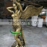Garden decor bronze nude female angel sculpture