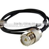 High frequency cable assembly, RF coaxial cable connector with male SMA to female UHF connector