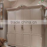 New French Rococo Style Purple Bedroom Furniture Set Wood High Back Full Leather Bed thumbnail-6