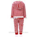 Long Sleeve Red and White Stripe Outfits Wholesale Baby Clothes Cotton Fabric thumbnail-2