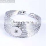 Metal 18mm Snap Button Jewelry Charm Rhinestone Styles Bangle