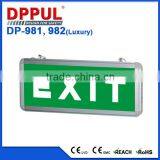 3.6 Back Battery Emergency Exit Sign Light With 6 Pcs Green Led