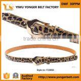 Formal Excellent Quality Yellow Automatic Buckle Skinny Leather Belt