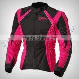 Men Motorbike Black & Pinl Beautiful Design Cordura Jacket Made of 100% Polyester 600D, Inside waterproof & Breathable fabric