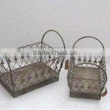 110564MJ Metal Wire Basket & Iron Flower Basket Plant Basket