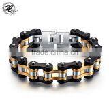 2016 New Stainless Steel Titanium 16mm Puck Rock Chunky Bike Motorcycle Chain Bracelet Men