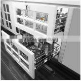 Kitchen cabinet 360 degree magic corner revolving basket