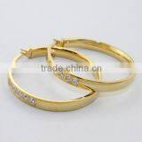 Website, 2014 New Product Wholesale Fashion Jewelry, Gold Plated Stainless Steel Hoop Earring for Women thumbnail-1