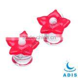 Cute Pretty Girls Red Flower Shape Tranparent Glass Ear Plugs thumbnail-2