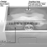 2016 New Design Undermount Stainless Steel Single Handamde Kitchen Sink thumbnail-2