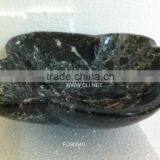 Black Zebra Marble Flower Shaped Carved Fruit Bowl thumbnail-1