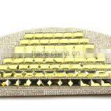 Indian Purse Women Gold Crystal pu Hand Bag thumbnail-3