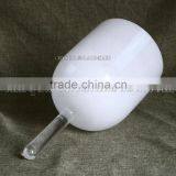 new white quartz crystal singing bowl with handle